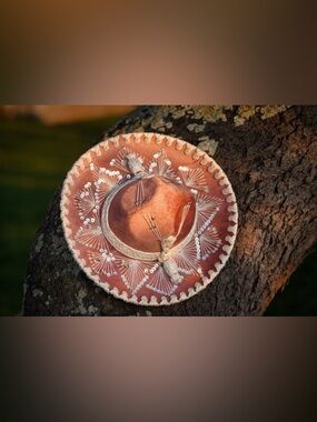 Vintage Mexican Mariachi Sombrero | Pink Velvet with Silver Trim